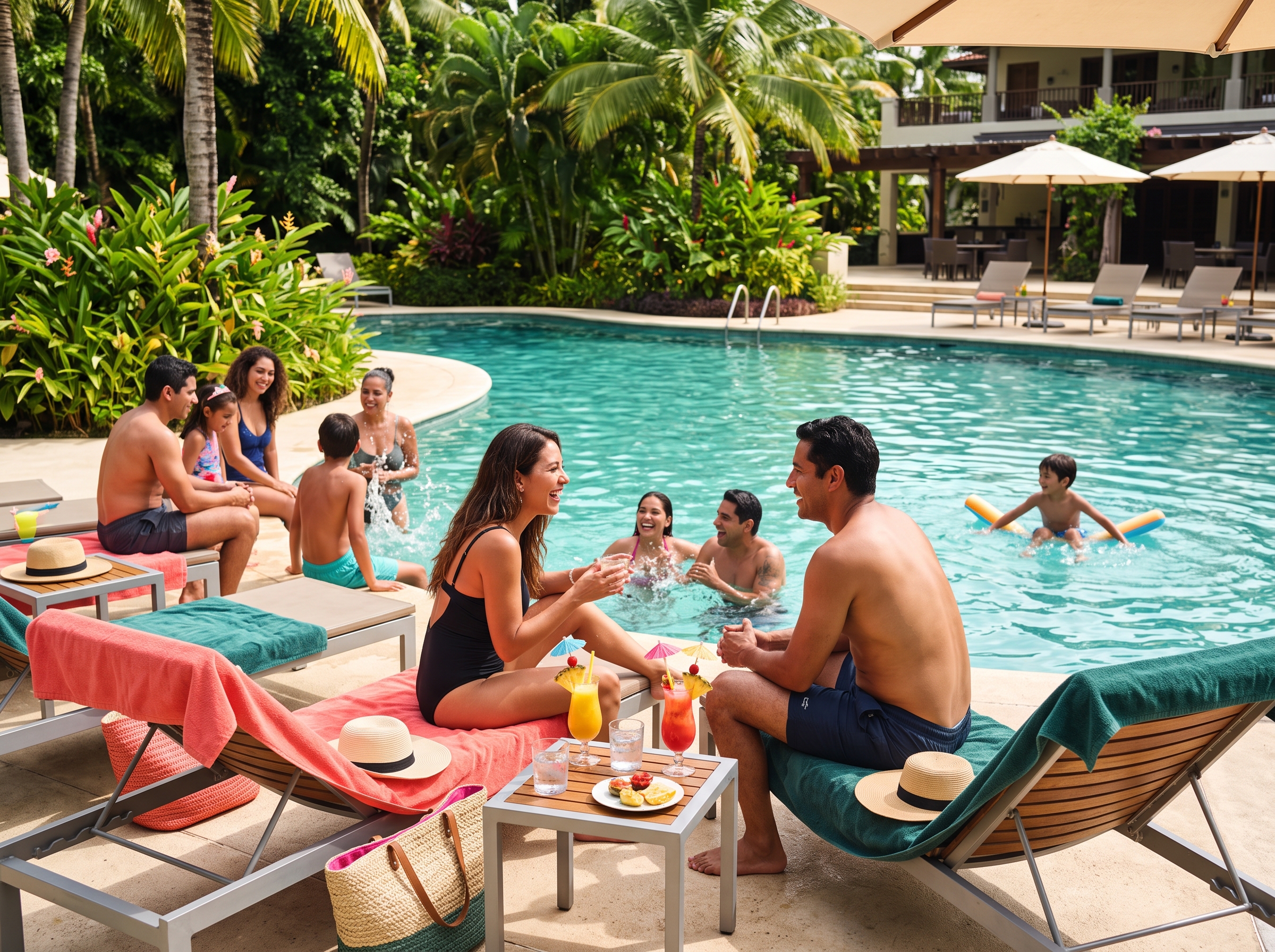 Guests enjoying a Day Pass at the hotel pool